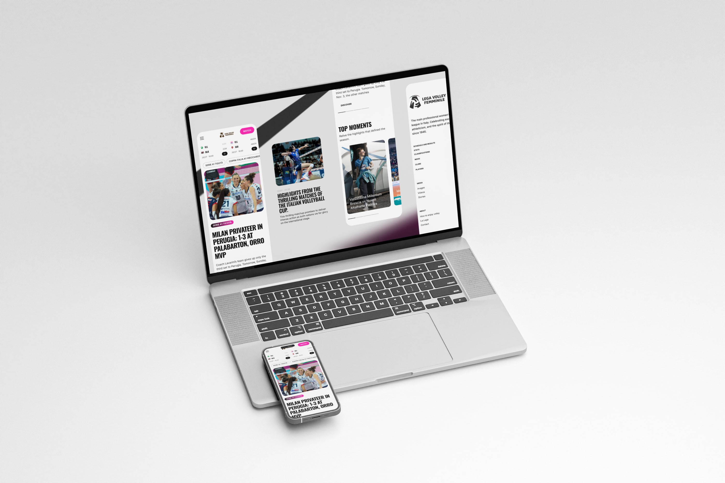 The LVF site on a laptop and a phone